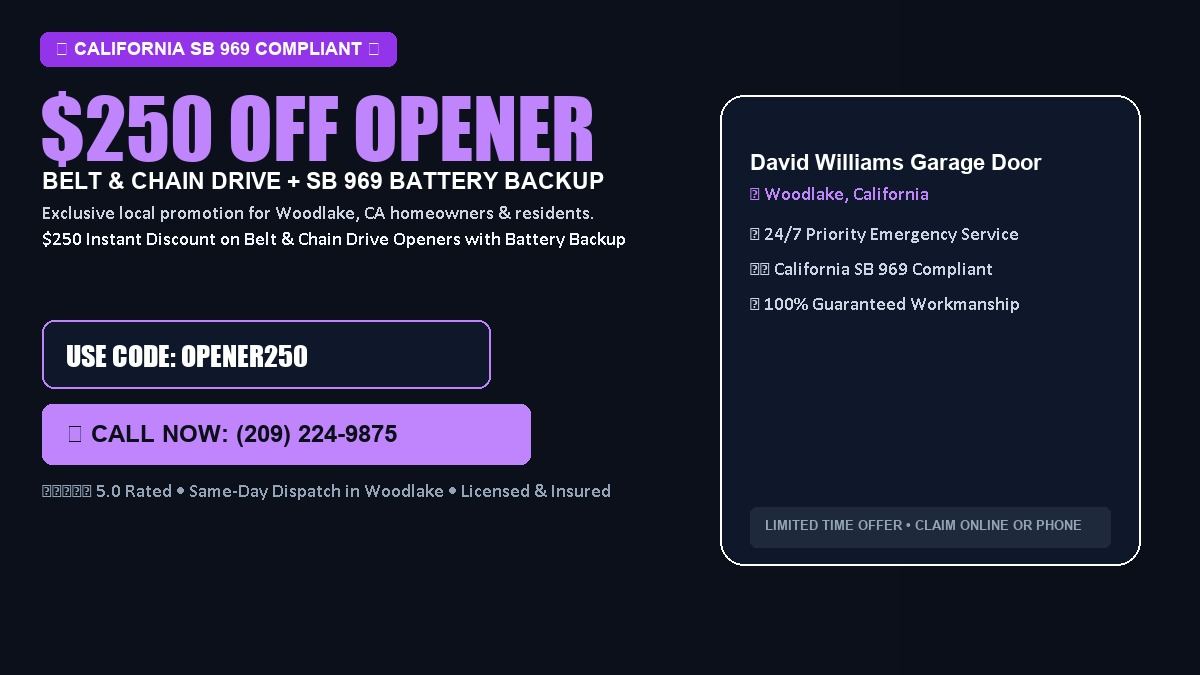 David Williams Garage Door Roller Repair $250 OFF Premium LiftMaster Opener Installation in Woodlake, CA